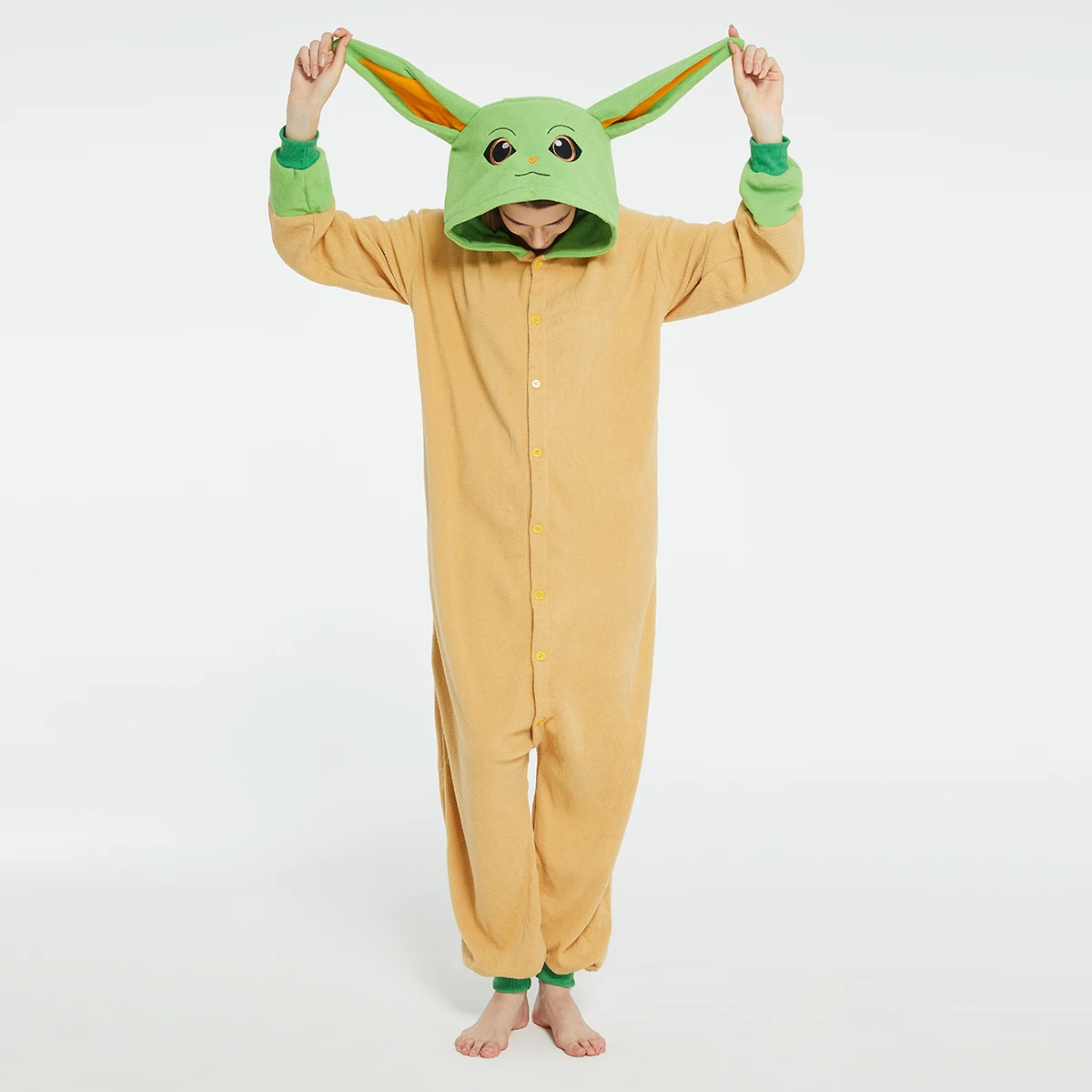 Baby Xmas Clothing - Volwassenen Yoda Baby Grogu Onesies Halloween