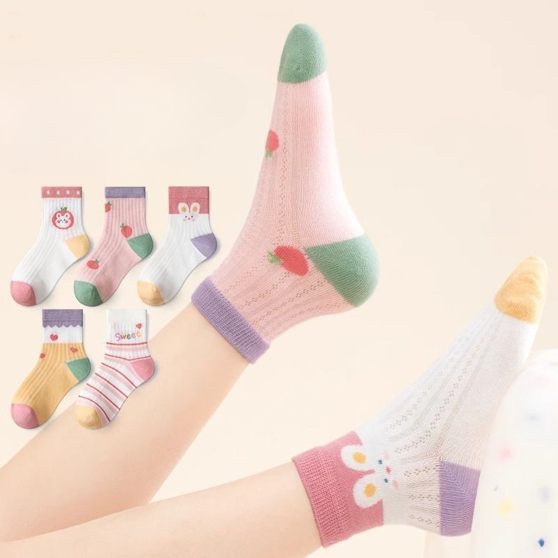 Baby Clothing For Summer - Kindersokken 5 paar/partij Lente Zomer Katoenen