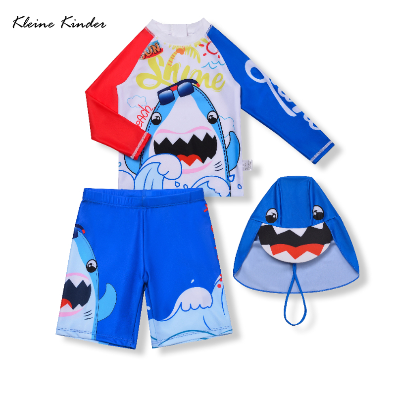 Baby Swimwear Uv - Kinderen Badpak Lange Mouw Shark Badmode
